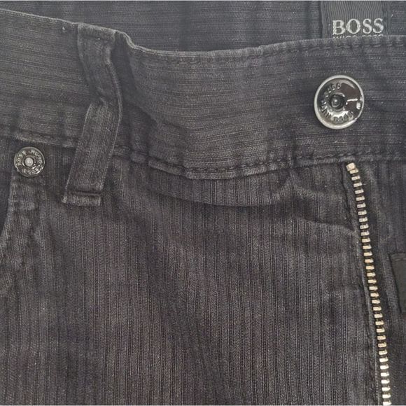 HUGO BOSS BLACK CORDUROY PANTS CHARCOAL DRESS PANTS SIZE W 34 L 34 - Picture 2 of 4